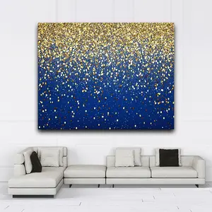 Royal Blue Bokeh Backdrop Elegant Party Backdrop Golden Light Spots Background Cloth Photography Tapestry Wall Hanging Photography Background Polyester Fiber Wedding Graduation Birthday Event Studio Decor Studio Prop Wall Scene