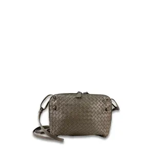 Pre-owned Bottega Veneta Leather Crossbody Bags Taupe Double Zip Nodini Crossbody
