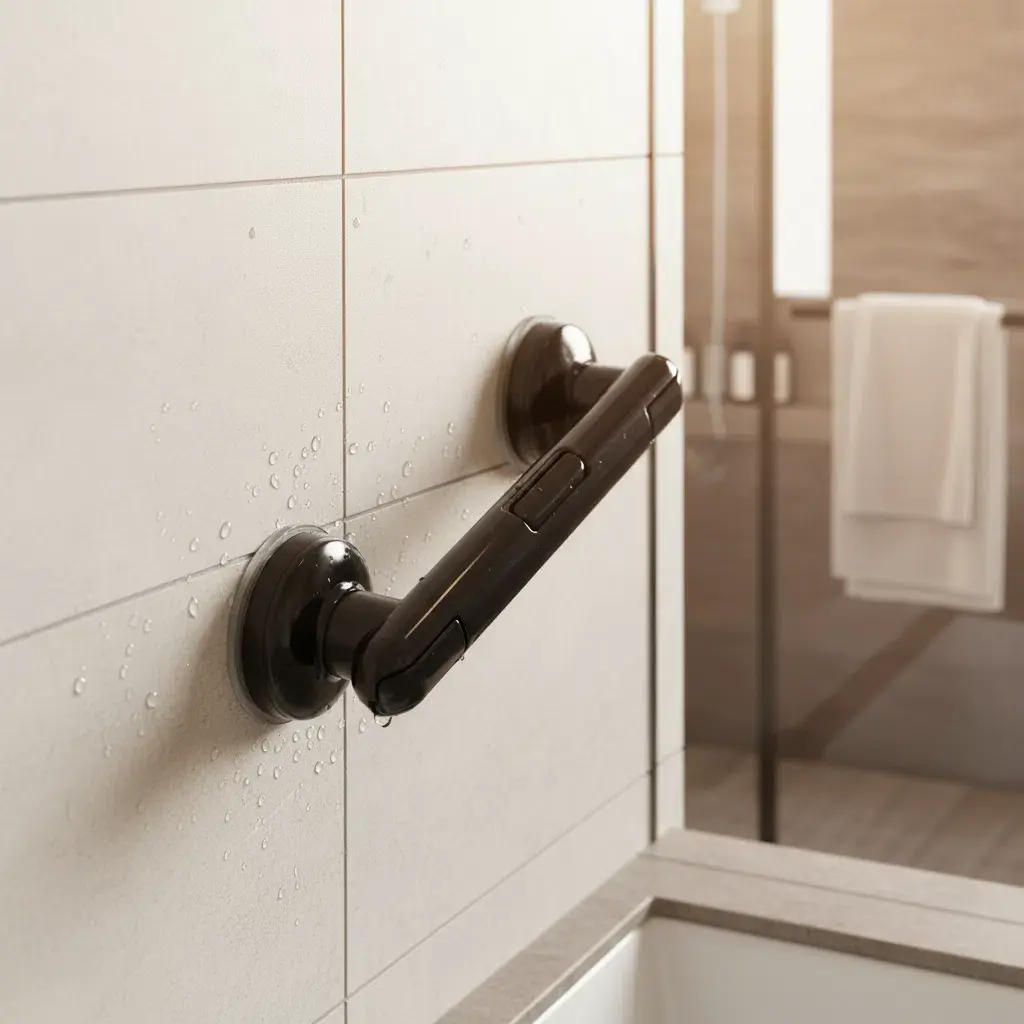 No Drilling Powerful Suction Cup Handrail for Bathroom Safety Essential Super Load-Bearing Anti-Slip Design Protects Seniors Children Couples and Families 25cm x 7cm x 7cm