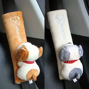 Cartoon Seat Belt Cover Pad, Cute Animal Dog Seatbelt Covers, Plush Fluffy Soft Seat Belt Cover, Cartoon Seatbelt Cushion, Car Seat Strap Pads, Car Interior Decoration, Car Accessory