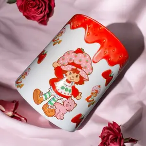 Strawberry 11oz Mug with Adorable Character Design and Strawberry Motif Perfect for Your Favorite Drink