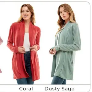 Women's Casual Lightweight Open Front Cardigan and Soft Basic Drape Long Sleeve Sweater Coat (S-3XL)