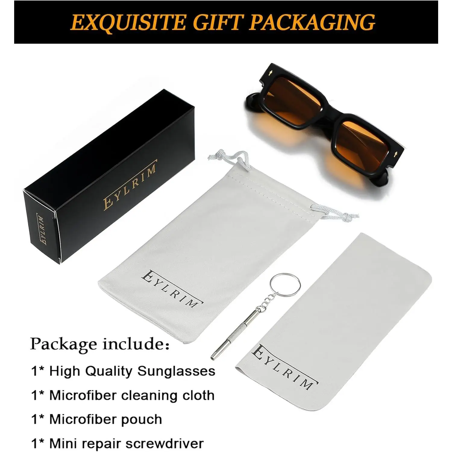 Thick Frame Square Sunglasses for Women Men Chunky Rectangle 