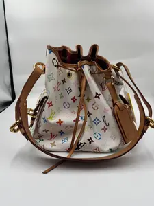 Pre-owned Louis Vuitton canvas Shoulder Bags Noe Bucket Bag Monogram White Multicolore×TM xp01723 【BF 12】