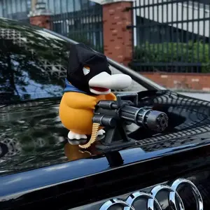 Men's Creative Gift Gatling Machine Gun Duck-Shaped Action Figure 9-15cm Height Cool Desktop Decoration Car Ornament Excellent Birthday Christmas Gift