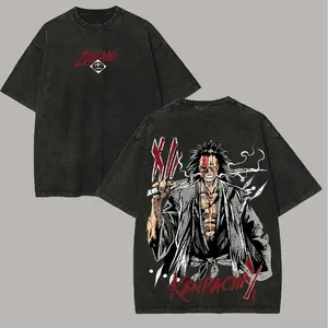 Bleach Kenpachi Zaraki Printed Unisex Washed T-Shirt43