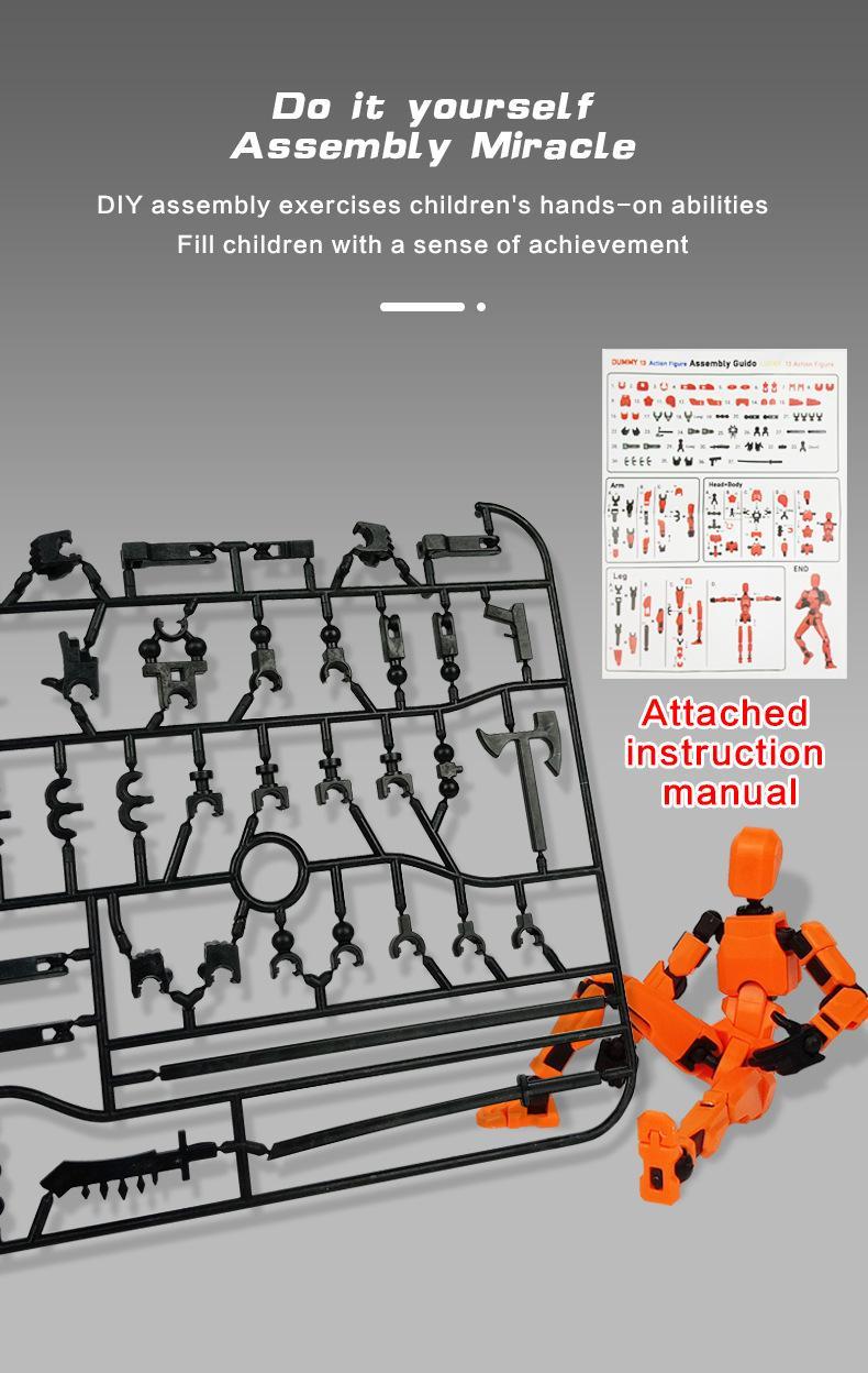5-Piece Assembly DIY Dummy Titan T-13 Action Figure Multi-Jointed Movable, Lucky Action Figures, Multi-Articulated Action Figures, Desktop Decorations, Creative Gifts Craft Figurine Toy Set 5-Piece Assembly DIY Dummy Titan T-13 Action Figure Multi-Jointed Movable, Lucky Action Figures, Multi-Articulated Action Figures, Desktop Decorations, Creative Gifts Craft Figurine Toy Set