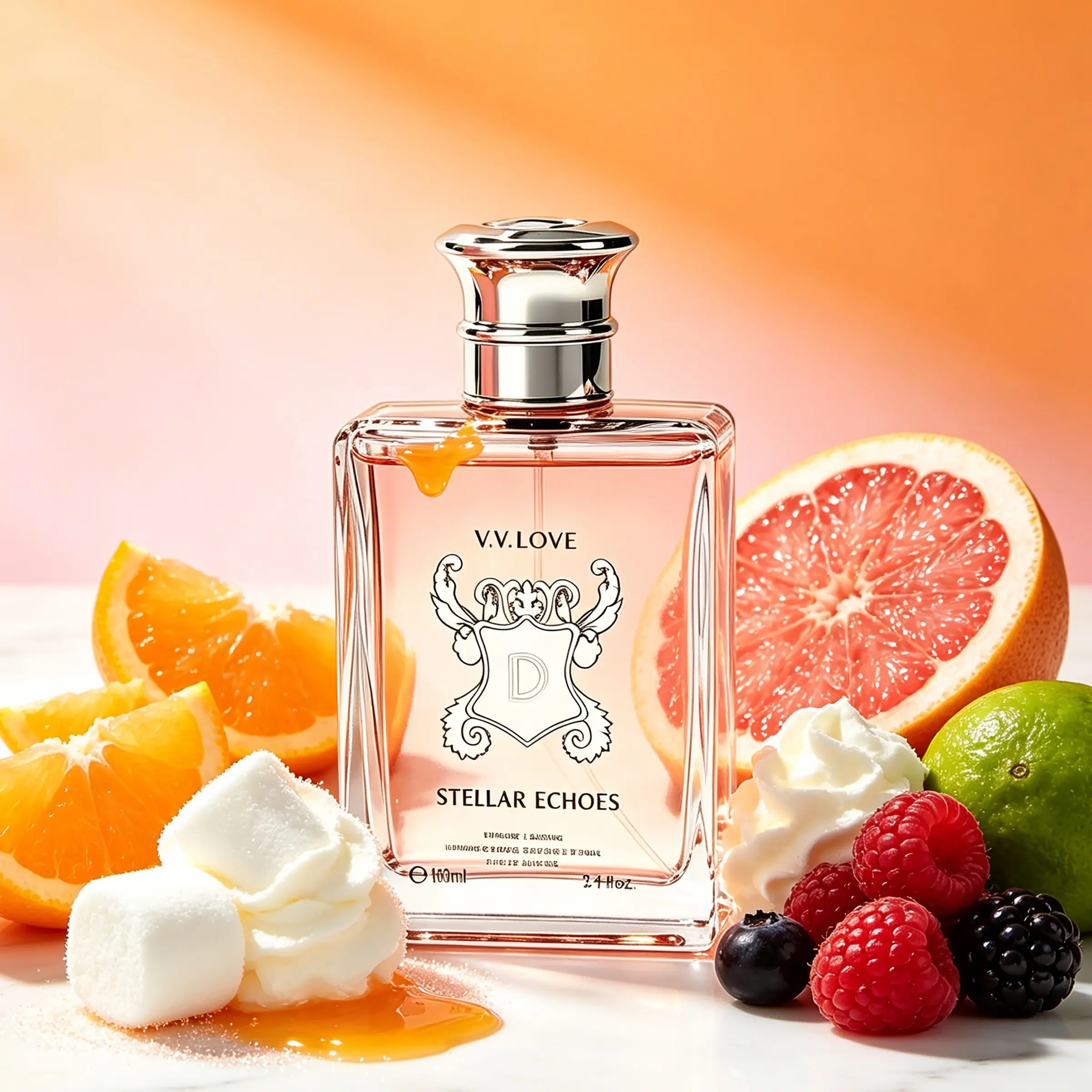 Perfume for Women and Men, Eau de Parfum (100ml) - Fruity Gourmand Scent, Floral Fruity Scent, Captivating Scents, Long-Lasting, Daily Wear Fragrance, with Orange & Raspberry & Orange Blossom & Marshmallow & Cream, Great Gift Choice, Floral Citrus Sweet