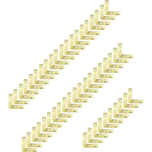 50 count Corner Brace 4 Holes Flat Corner Braces L Shape Repair Bracket L Shape Repair Plates Joint Bracket for Paintings, Photos Frame, Artwork,  Decor, Clock 1.5" x 1.5" ()