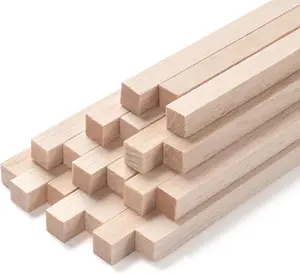 Balsa Wood Sticks, Square Wooden Dowel Rods, Balsa Wood Strips for Crafts, 20 PCS 3/8" X 12" Unfinished Wood Sticks for Crafting, Miniature Architectural Model Building Supplies, DIY Projects Coowayze