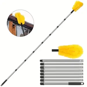 11 Foot Telescopic Rain Gutter Cleaning Tool, Durable Plastic, Portable Design for Leaves Snow Debris Removal, Ergonomic Handle