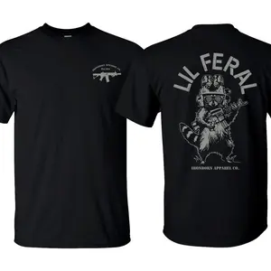 IRONBORN Lil Feral Raccoon T-Shirt_Hoodie , Army Military Menswear, Gun Shirt Tactical Gear, Veteran Shirt, Good Graphic Shirt, Made In USA.