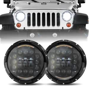 SUNPIE 7" 108W LED Headlights with Hi/Lo Beam, Integrated DRL & Amber Turn Signal Function for Jeep Wrangler JK TJ LJ 1997–2018 (2PCS)