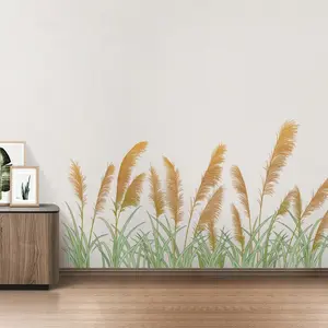 Self-Adhesive PVC Wall Sticker, 45x60cm Reeds Pattern Design, Ideal for Bedroom & Living Room Decor, Easy-To-Apply Home Decoration