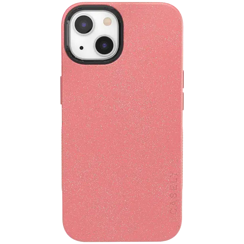 Casely iPhone 13 Case | Starfish Wishes | Coral Pink Shimmer | Bold Protective Design | Compatible with MagSafe