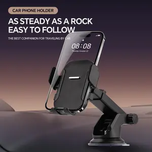 upgraded car phone holder - adjustable arm with ergonomic grip, strong suction cup and oval design, compatible with iPhone, Samsung and Android smartphones, fashionable accessories, anti slip texture pad