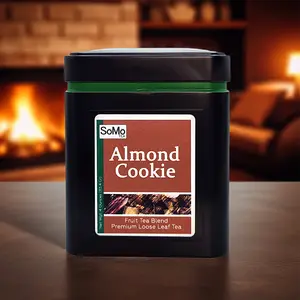SoMo Tea Almond Cookie Fruit Tea Blend Premium Loose Leaf Tea with Sweet Apple & Tart Hibiscus Blossoms Caffeine-Free US Made