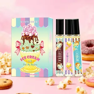 Ice Cream Perfume Set, Eau De Parfume, Floral Food Scented Fragrance Trio, Perfect Valentine's Day Christmas Gift, Portable Date Essential