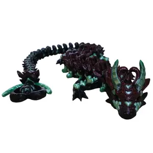 Articulating Dark Heart Dragon 3D Printed Figurine Home Decor Plastic Shelf Ornament