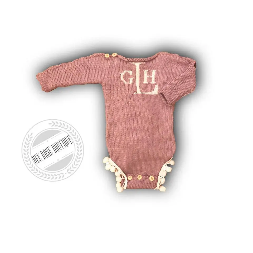 Girls Monogrammed Onesie | Ball Trim