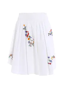 Tory Burch Floral Embroidered A-Line Skirt, Size M, New with Tags