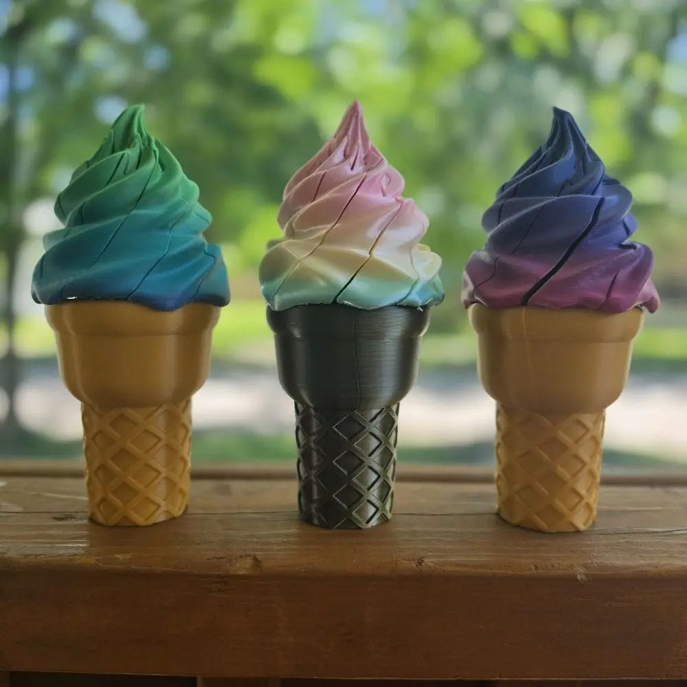 3D Printed Large Swirl Ice Cream Fidget Toy