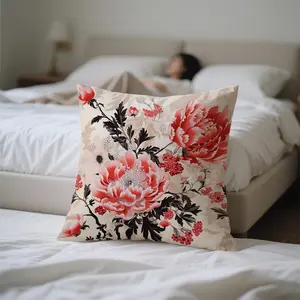 Bright Floral Design Pillowcase, Soft and Breathable Fabric for Comfortable Home Decor, Easy to Clean with Stylish Versatility