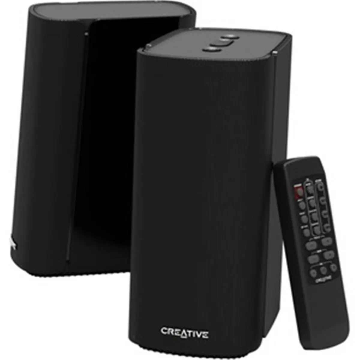 Creative Labs T100 USB-Bluetooth Wireless Stereo Speakers - Black, 40W Amplifier, 2.75" Full-Range Driver, Aux-Optical Audio Accessory, 80W Peak, 8.5" Height for Computers & Devices