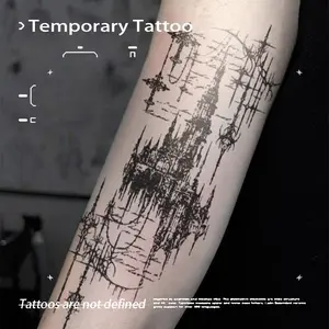 Thorns Castle Herbal Temporary Tattoo | Long-Lasting Vivid Color Scrub Resistant | Cool Subculture Aesthetic Sticker Temporary Tattoo Stickers