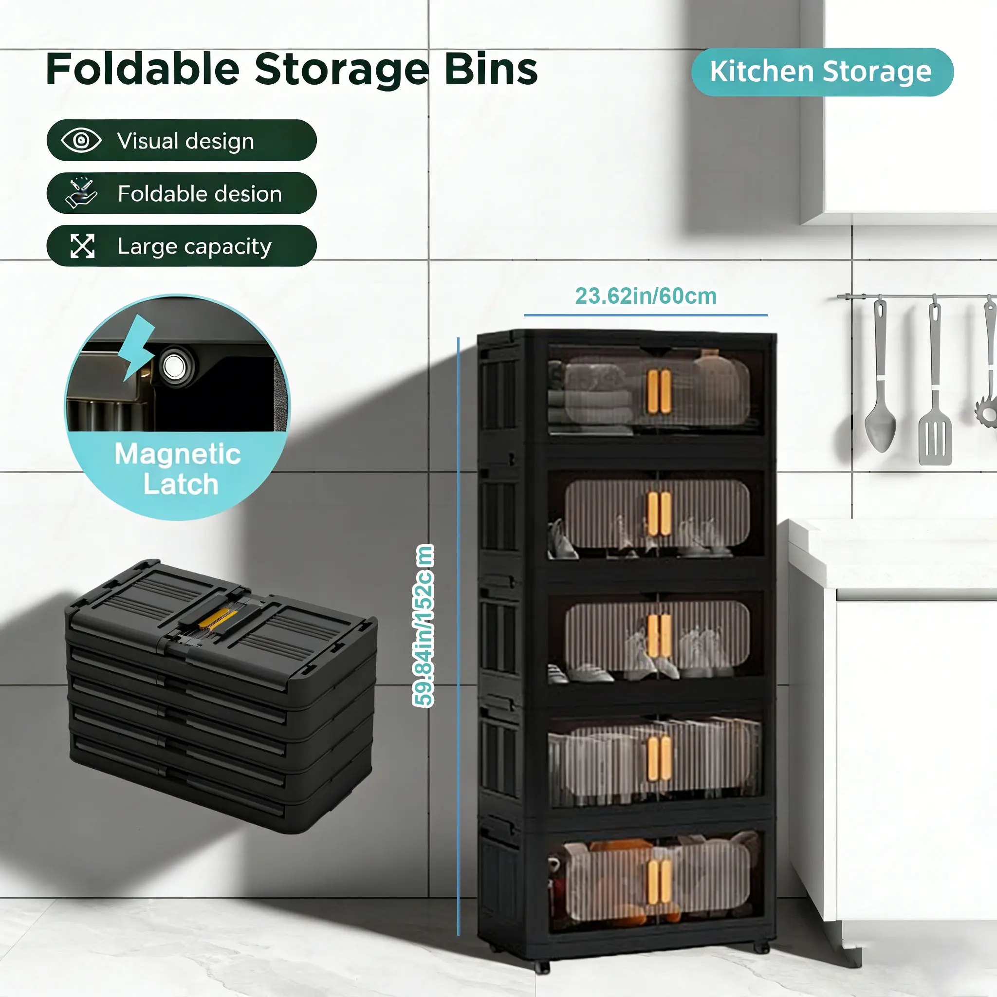 5 tiers - 23.62 inches