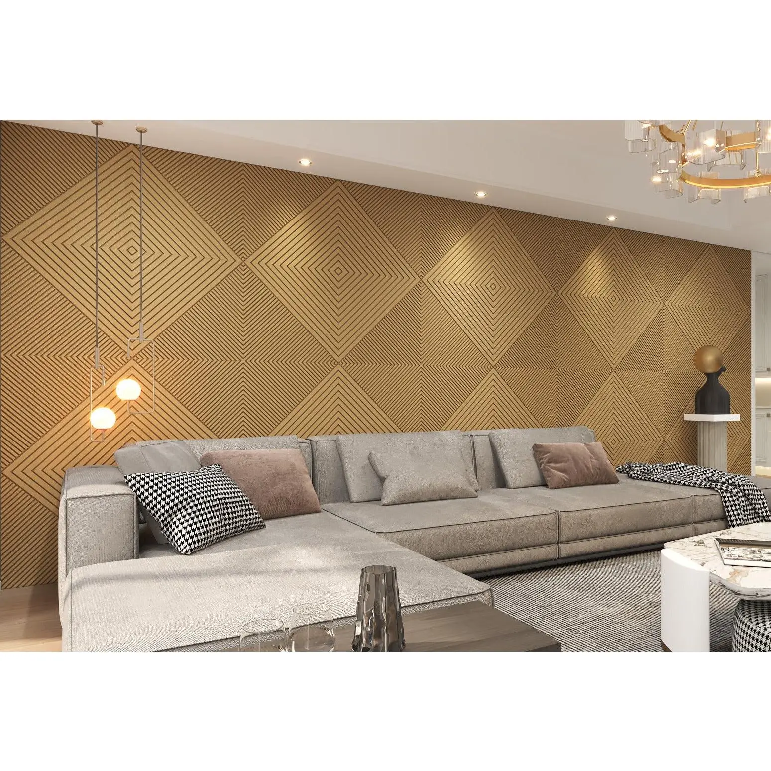 Geometric Acoustic Diffuser Wall Panels: Customizable Art