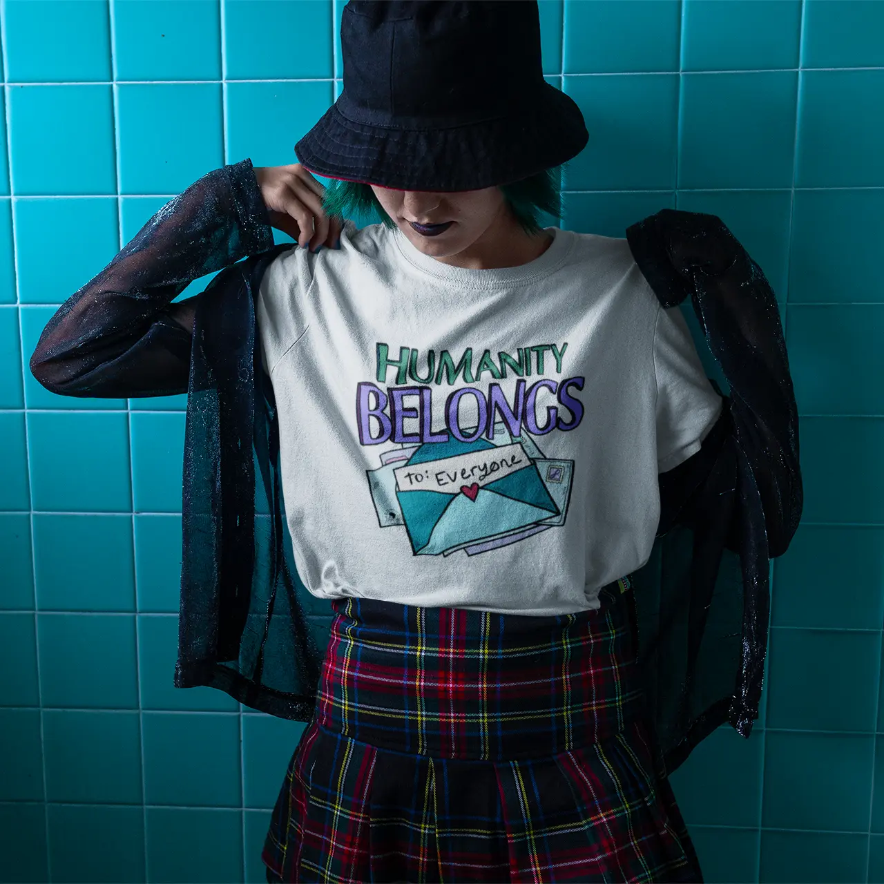 Humanity Belongs to Everyone Hand-Drawn Inclusivity Graphic Tee