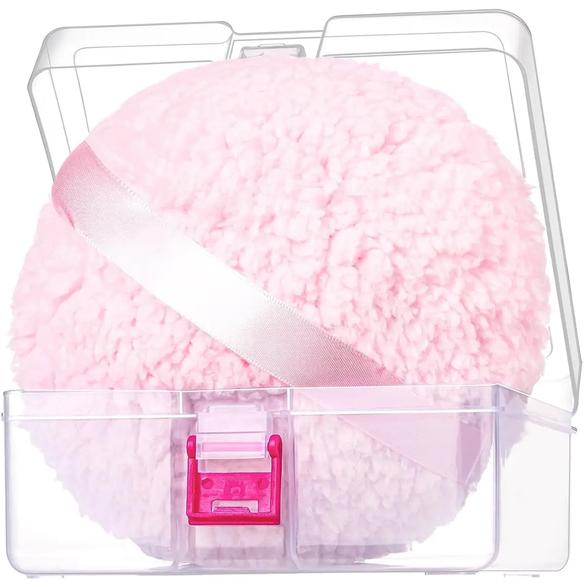 Women's 6"x3" Oversized Body Powder Puff Makeup, Face & Body Application Tool with Container, Suitable for All Skin Types