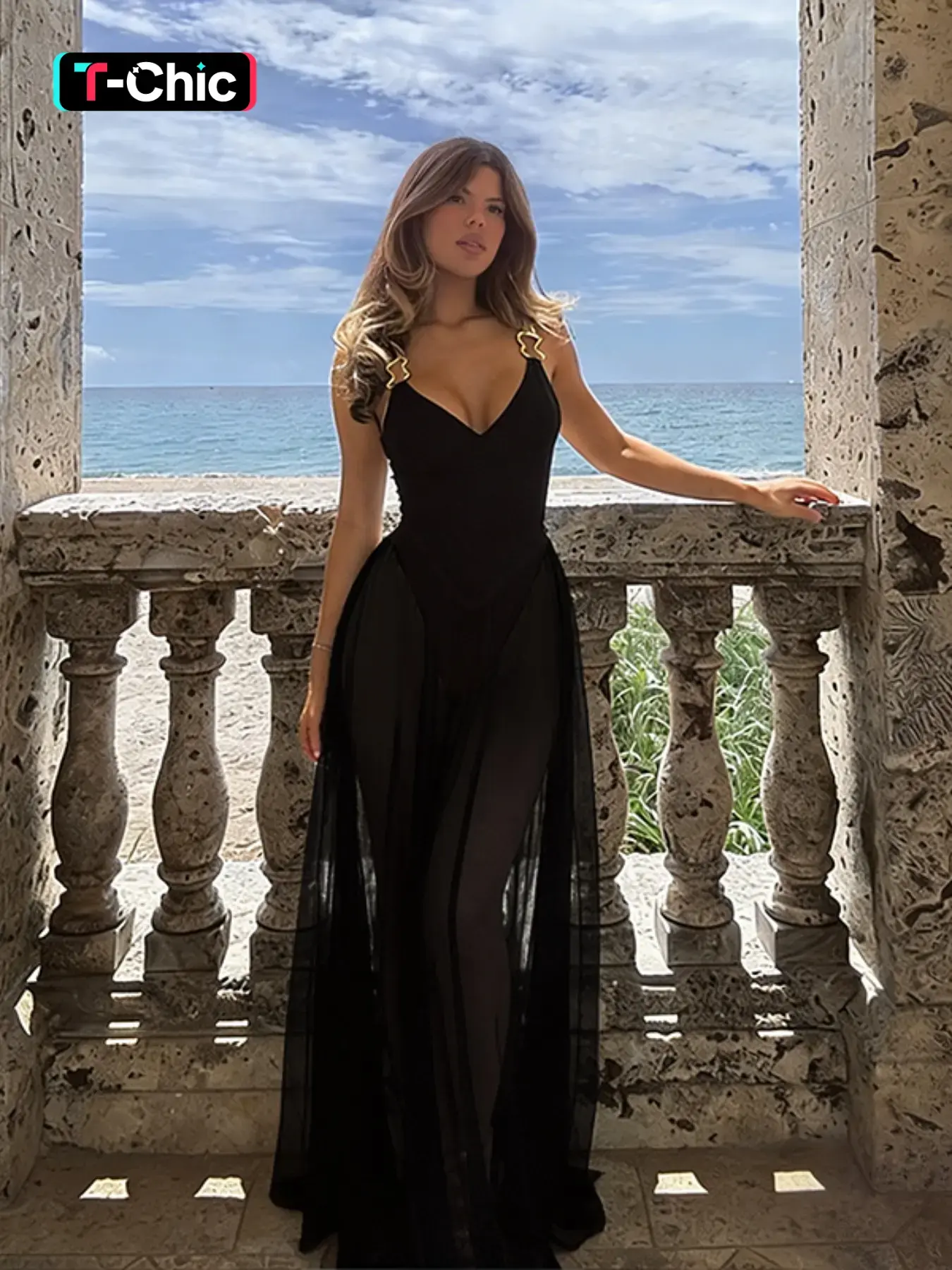 Fitted A-Line Dress with Sheer Mesh Detail, Sexy Vacation Style Lady Dress for Women, Ideal for Summer Parties and Beach Getaways, Womenswear - TikTok Shop Fitted A-Line Dress with Sheer Mesh Detail, Sexy Vacation Style Lady Dress for Women, Ideal for Summer Parties and Beach Getaways, Womenswear - TikTok Shop