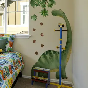 Cartoon Dinosaur & Leaf & Footprint Pattern Decorative Wall Sticker, 3 Sheets Animal Pattern Self-adhesive Wall Decal, Wall Decor for Home Bedroom Living Room