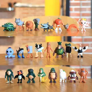 24pcs/set Italian Brainrot Tung Tung Sahur Shark Tralalero Tralala Action Figures Bombardiro Crocodilo Shimpanzini Bananini Toy