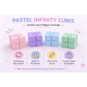 Infinity Cube Fidget Toy | ASMR Stress Relief Cube | Pocket Size Anxiety Relief | Flip & Fold Desk Fidget | Custom Color Options