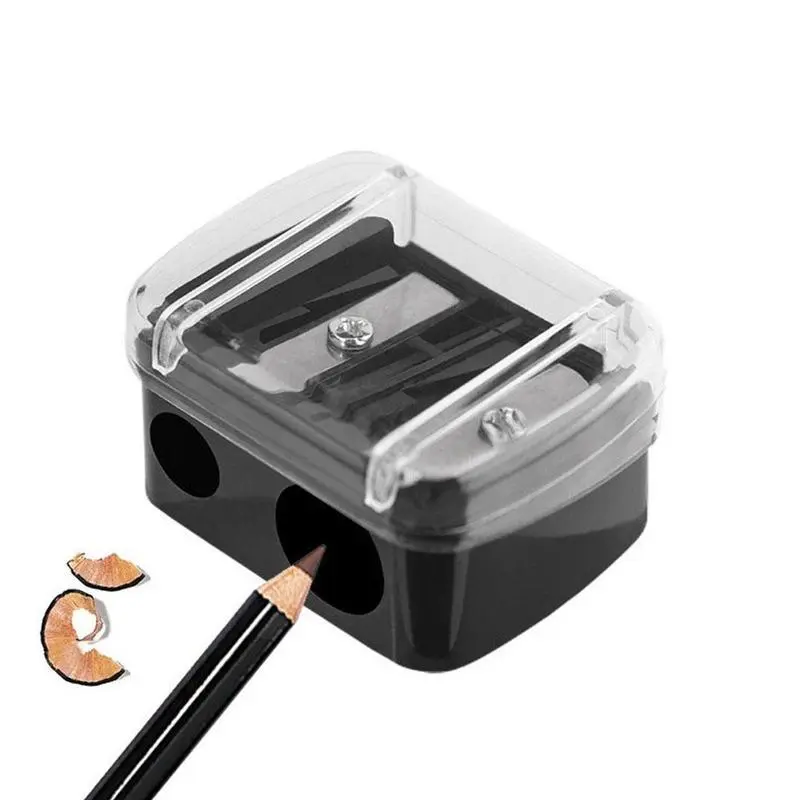 Portable Makeup Eyeliner Pencil Sharpener, Durable 1-Count Double-Hole Sharpener, Portable Pencil Sharpener for Eyeliner, Eyebrow Pencil, Lip Liner, Valentine's Day Gift