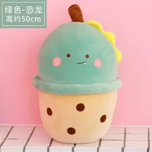 Boba Plushies Bubble Tea Plush Toys Cartoon Bubble Tea Cup Stuffed Soft Animal Milk Tea Plush Food Pillow Gifts for Kids Girl