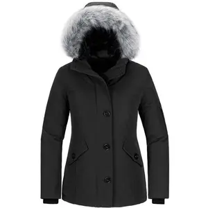 Women's Winter Coat Waterproof Puffer Jacket Thicken Parka with  Hood casual long zip jumper detachable jacket