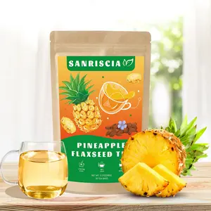 Sanriscia Pineapple Flaxseed Tea, Contains a Mixture of Pineapple, Flaxseed, Green, Black and White Tea Ingredients,Help with smooth bowel movements(90g,3g*30Bags)