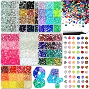 1Set Colorful Jelly Semi-circular Nail Rhinestones,3mm 84 Colors Shinny Flatback Resin Nail Diamond Gems Jewelry DIY Shoe Hair Clip Earrings Nail Designs