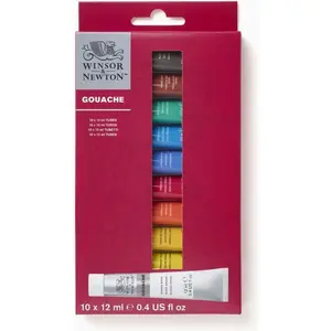 Gouache Paint Set, 10 Count, 12ml (0.4-oz) Tubes