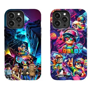 Roblox Neon Cyber Phone Case, Pixel Gamer Tough Cover, Futuristic Sci-Fi Design, For iPhone 11-17 Pro Max/Plus & Samsung Galaxy S23-S25
