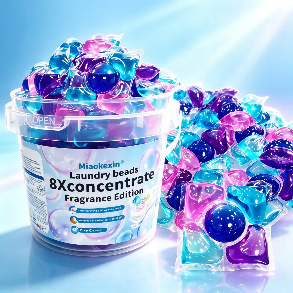 100pcs 5-in-1 Fragrance Laundry Detergent Pods, 5 Chamber With Built-in Scent Beads, Long Lasting Fresh Scent, Deep Stain Cleaning, For Washing Machine