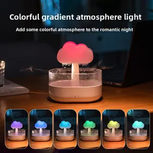 Raindrop Aromatherapy Machine with Colorful Gradient Light 200ml Water Tank Automatic Power-off Protection for Desktop Office Fragrance Usb Powered Humidifier 2-in-1 Air Purifier and