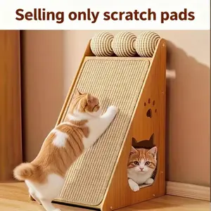 Super Durable Jute Rope Cat Scratching Post, Scratcher Board, Pad, Elegant Craft Resistant Scratch Bite, Invisible Adhesive Design, Perfect Cat Gift