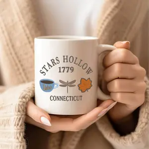 Gilmore Girls Inspired Ceramic Coffee Mug - Stars Hollow Chilton Design, Insulated Tea Cup with Handle, Perfect Gift for Fans & Friends, Reusable, Hand Wash Only