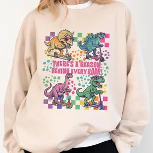 Retro Dinosaur Behavior Therapy T-Shirt, Sweatshirt , ABA Crewneck, BCBA Sweater, RBT Gift