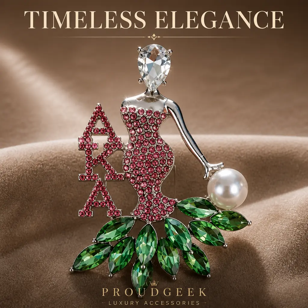 AKA Bling & Pearl Diva Brooch